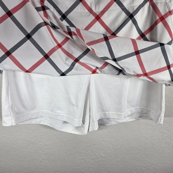 Lady Hagen Golf Skort Blue Plaid Size 10 Sides Pockets White And Red Strech - Picture 11 of 16